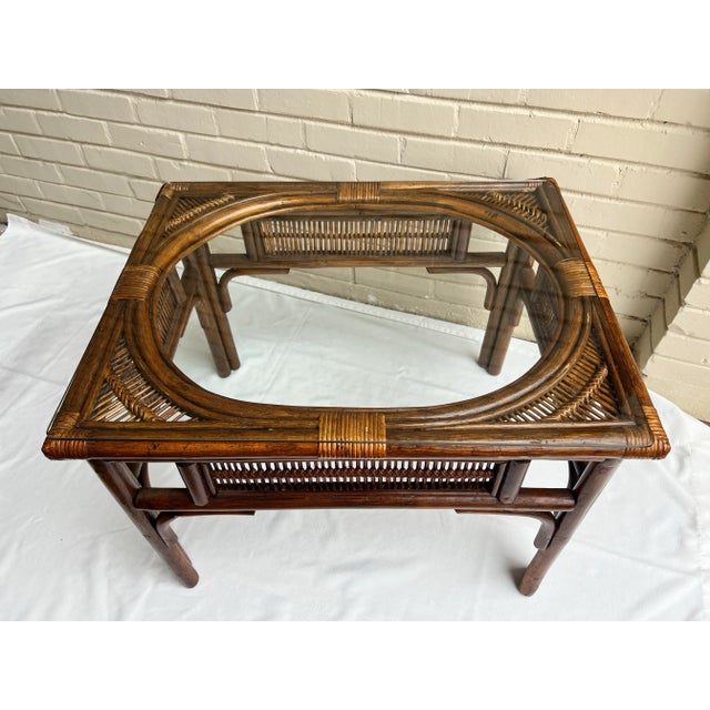 Vintage Franco Albini Style Rattan and Split Reed Side Table For Sale - Image 10 of 11