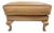 Custom Camel Leather Ottoman With Queen Anne Sculptural Legs by Danny Cannon Custom Upholstery For Sale