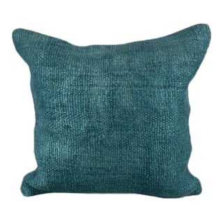 20 x 20 Hemp Pillow Turkish Cushion Natural Blue Pillow Cushion Cover For Sale