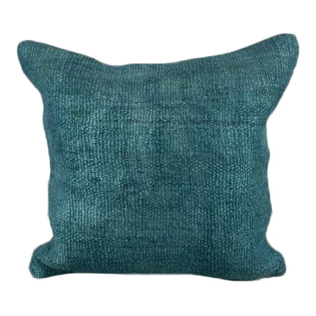 20 x 20 Hemp Pillow Turkish Cushion Natural Blue Pillow Cushion Cover For Sale
