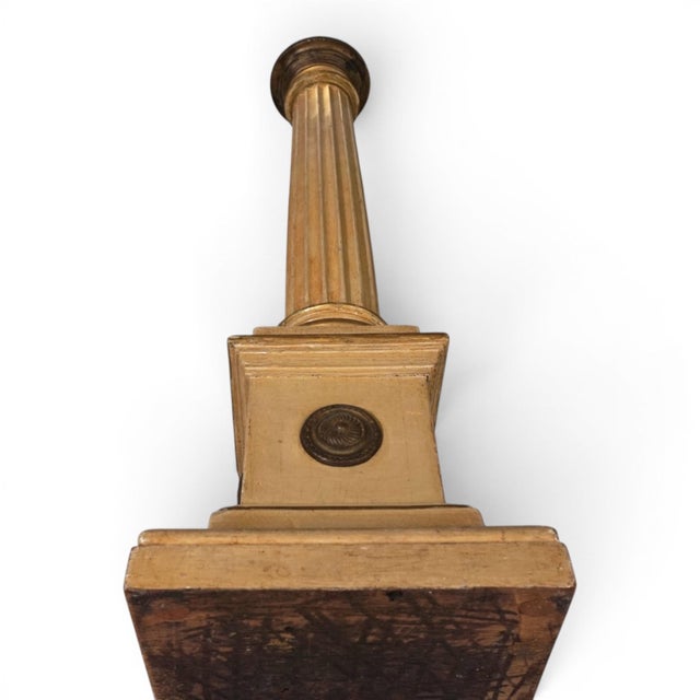 Antique Sculptural Church Candleholder in Wood, 1860 For Sale - Image 5 of 14