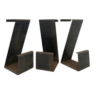 Martha Sturdy Industrial Steel Bar Stools, Set of 3 For Sale