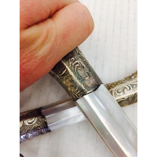 Antique Sterling & Pearl Carving Set - Set of 3 For Sale - Image 9 of 11