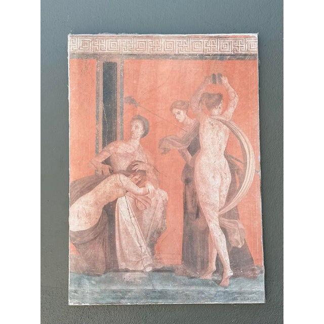 Vintage Original Greek Figural Oil on Canvas For Sale - Image 4 of 12