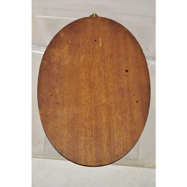 Antique 1900s Oval Carved Mahogany Figural Goddess Wall Sculpture Plaque For Sale - Image 9 of 11