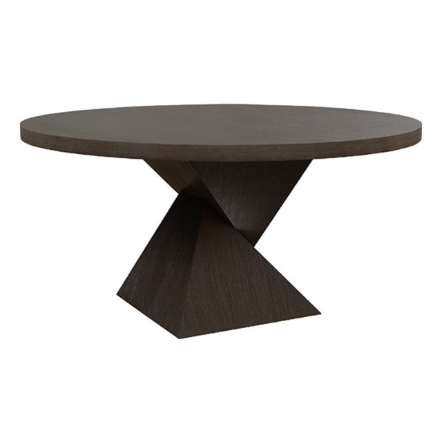 Matthew Izzo Home Newport Espresso Oak Round Pedestal Dining Table For Sale