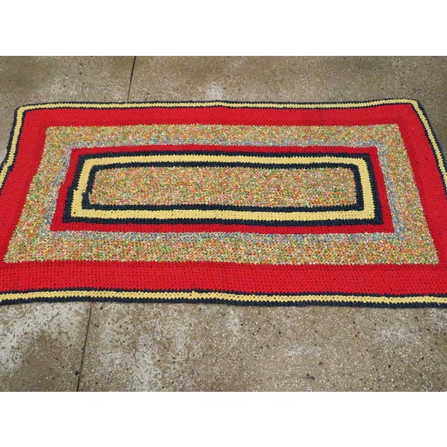 Textile Galerie Shabab Collection Mid-20th Century Handmade American Rag Throw Rug For Sale - Image 7 of 10