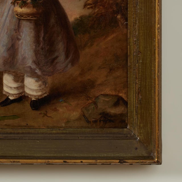 Pair of Antique English Portraits of the Binns Sisters For Sale - Image 9 of 18