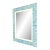 Turquoise Green Colored Shell Tile Frame 38x48 Rectangle Frame Wall Mirror MINT! For Sale