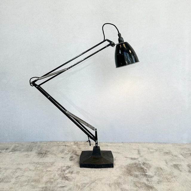 Herbert Terry No. 1209 Anglepoise desk lamp from the late 1930s, featuring four-spring design, slim steel arms, domed...