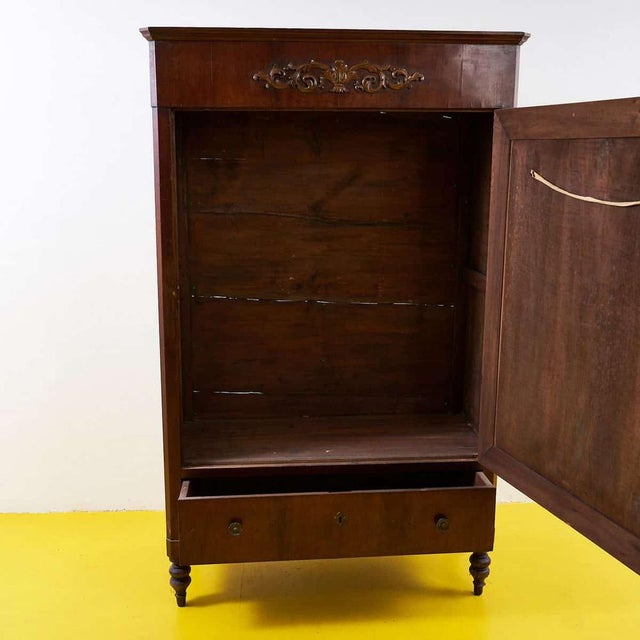 Wood Antique Walnut Veneere Wardrobe For Sale - Image 7 of 13