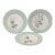 Vintage Hand Painted Haviland & Co. Limoges Botanical Floral Green Border Plates- Set of 3 For Sale