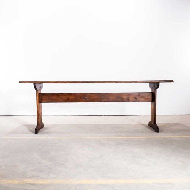 Arts and Crafts French Scrubbed Top Dining Table, 1940s For Sale - Image 3 of 8