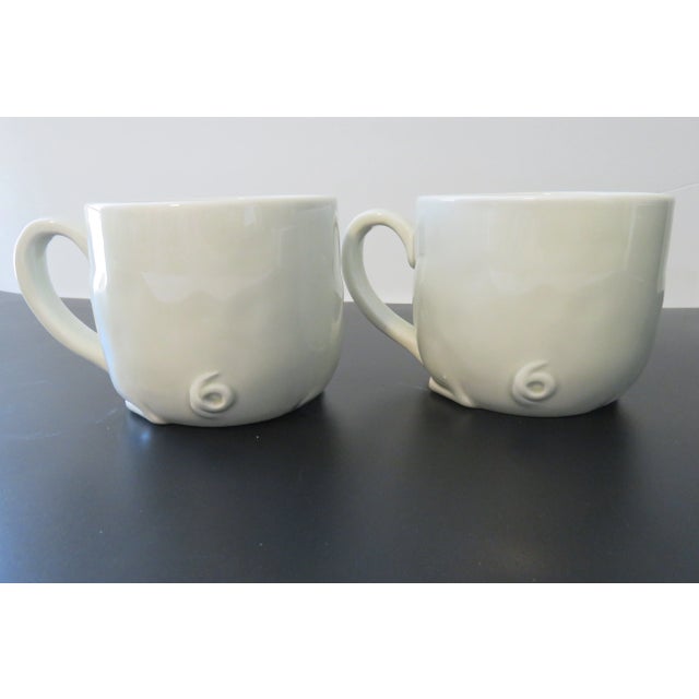 Fitz & Floyd Vintage 1977 Embossed Porky Ceramic Cups Fun Whimsical Excellent to new condition. Original FF / Japan...