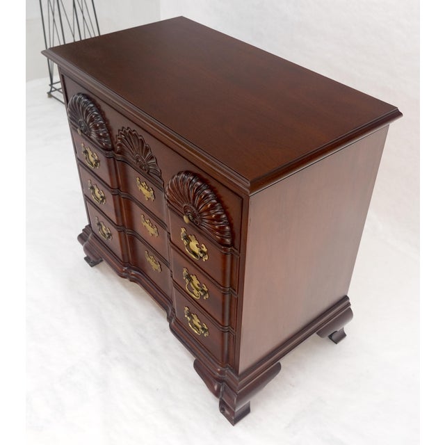 Mahogany Chippendale Style 4 Drawer Bracket Feet Bachelor Chest Dresser MINT For Sale - Image 14 of 14