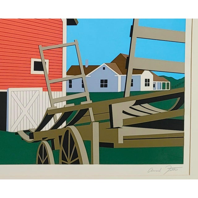 1970s Armond Fields "Red Barn" Limited Edition Hand Pulled Original Serigraph For Sale - Image 4 of 7