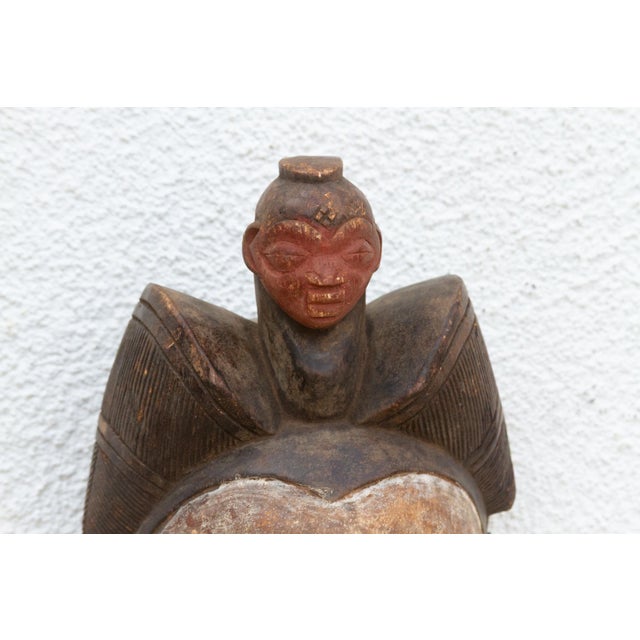 Igbo Headress Mask With Figure For Sale - Image 4 of 8