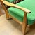 1950s Mid Century Oak Settee by Guillerme Et Chambron With Mohair Velvet, France 1950s For Sale - Image 5 of 9