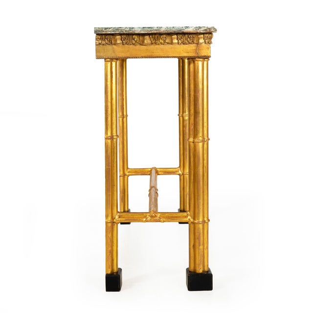 Neoclassical Simulated Bamboo Giltwood Console Pier Table, 20th Century For Sale - Image 4 of 16