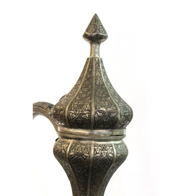 Metal 1900s Middle-Eastern Chiseled Steel Urns, Turkey - a Pair For Sale - Image 7 of 11