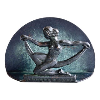 Swedish Art Deco Bronze Nude Dancer Napkin Holder, 1930 For Sale