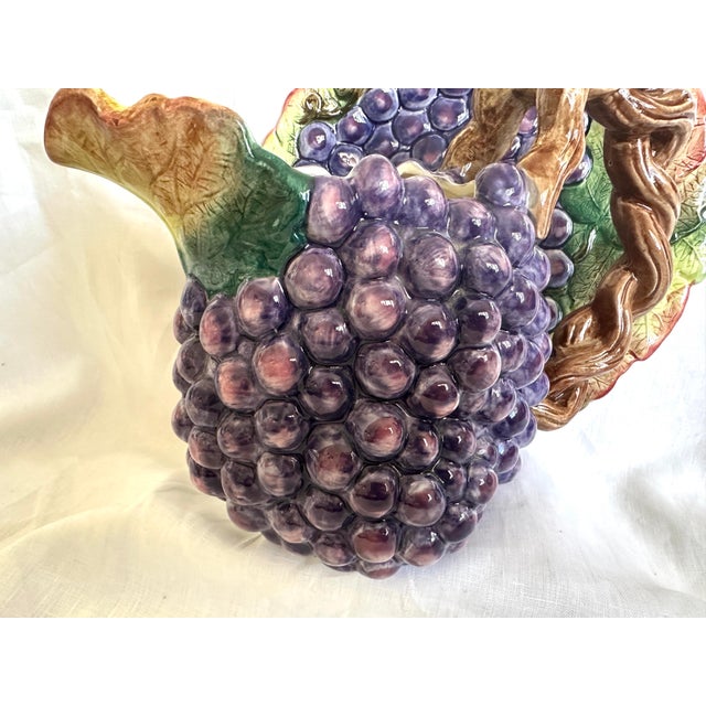 1980s Fitz & Floyd Grape Pitcher W/Matching Cake Plate-a Pair For Sale - Image 5 of 10