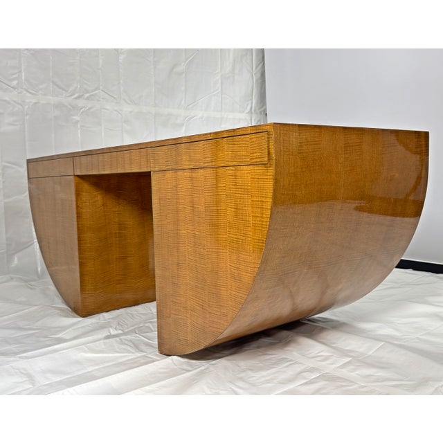 Rose Tarlow Rose Tarlow “Blotto” Desk in French Ash Veneer With Leather-Lined Drawers For Sale - Image 4 of 18