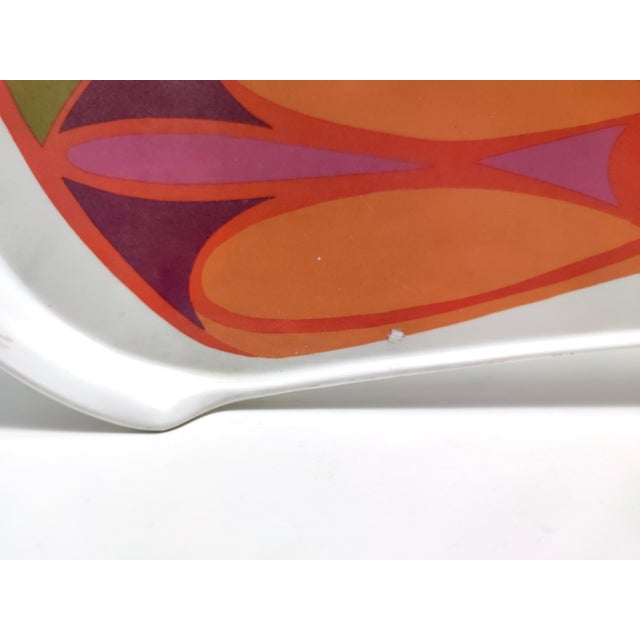 Modernist Floral Bean-Shaped Plastic Bed Tray, Italy, 1970s For Sale - Image 11 of 15