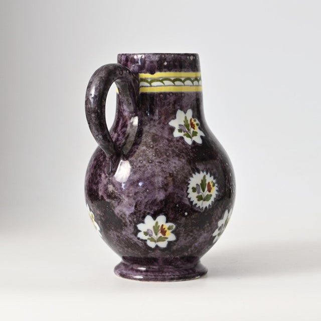 19th Century Antique Manganese Ceramic Jug from Boch Freres Keramis, 1800s For Sale - Image 5 of 15