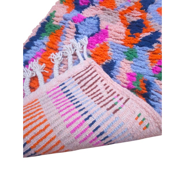 Textile Bathroom Rug Moroccan Handmade Colorful Wool Azilal Luxury Bath Rug (2' X 4') For Sale - Image 7 of 10