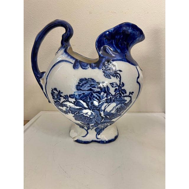 Staffordshire Antique Pitcher & Wash Basin Bowl Ironstone Staffordshire Set of 2 For Sale - Image 4 of 12