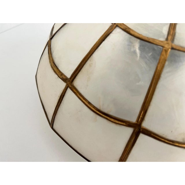 Mid Century Capiz Shell Flush Light For Sale - Image 12 of 15