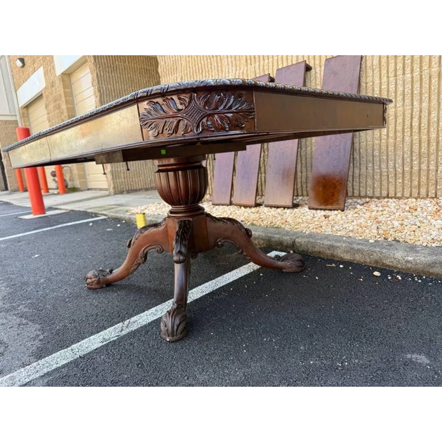 Antique Georgian Style Emprire Style Mahogany Rope Edged Pedestal Dining Table With 4 Leaves by Berkey and Gey Furniture For Sale - Image 13 of 18