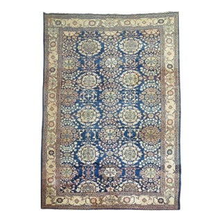Antique Zabihi Collection Blue Persian Mahal Carpet For Sale