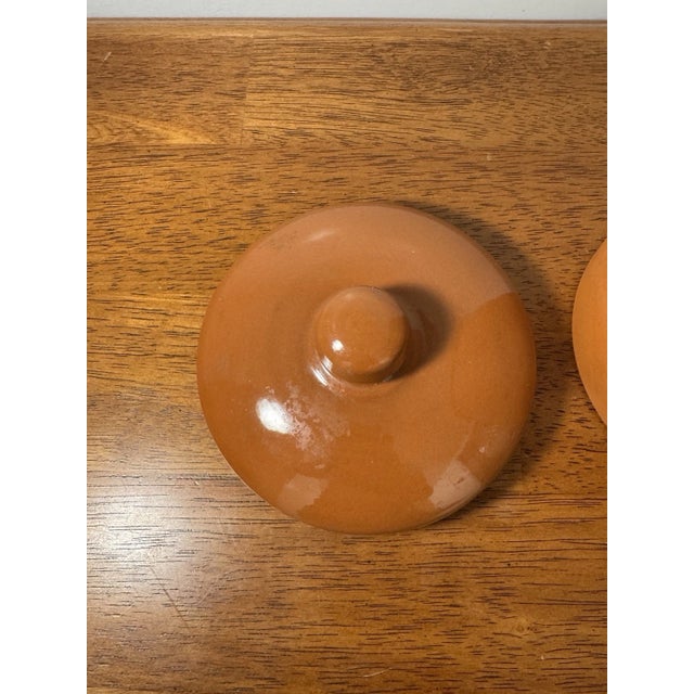 Vintage Portuguese Terracotta Pottery Jar W/ Lid | Rustic Portugal Clay Canister For Sale - Image 10 of 14