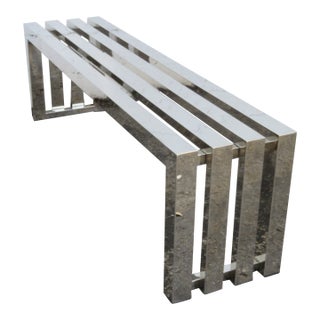 Modern Chrome Long and Narrow Bench 6238 For Sale