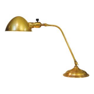 1920s Rare Early Art Deco Industrial Machine Age Brass Elegant Articulating Lamp O C White Faries Era For Sale