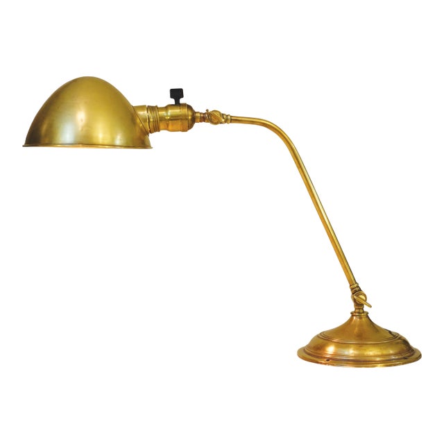 1920s Rare Early Art Deco Industrial Machine Age Brass Elegant Articulating Lamp O C White Faries Era For Sale