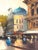 A beauty of Paris, city of light. Colorful street scene with original wood frame. Painted by artist with signature on the...