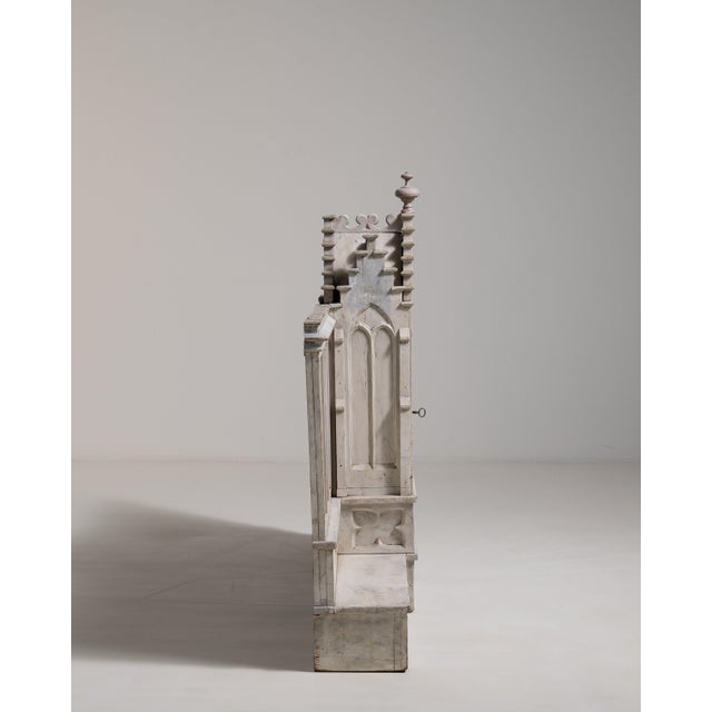 19th Century France Gothic Antique White Wood Decorative Object For Sale - Image 11 of 15