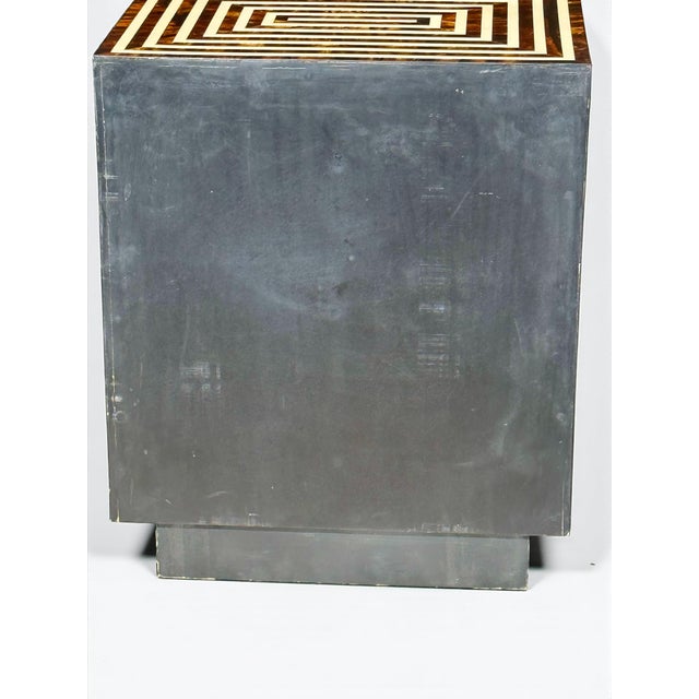 Vintage Burled Walnut Faux Bone Inlay 2 Drawer Nightstand-Art Deco-Regency-Chest For Sale - Image 10 of 11