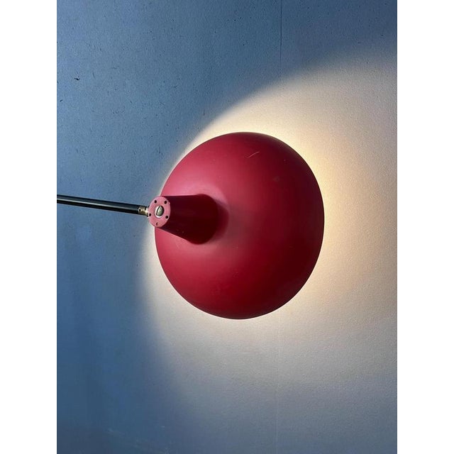 Metal Vintage Red Anvia Floor Lamp by J.J.M. Hoogervorst For Sale - Image 7 of 13