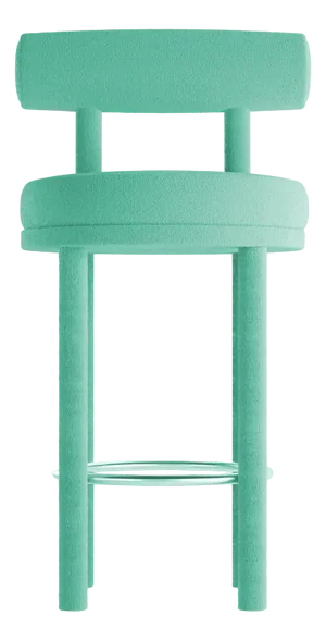 Collector Moca Bar Chair in Boucle Teal by Studio Rig