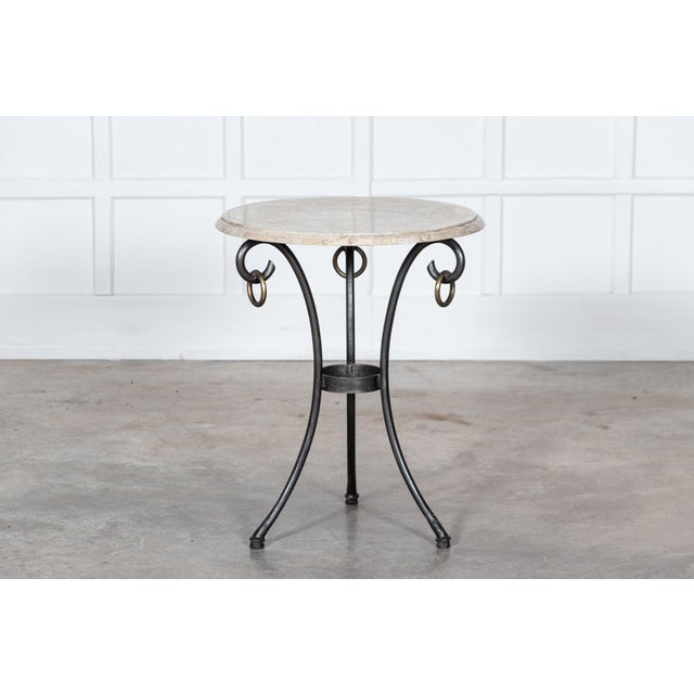 Mid-Century French Iron and Stone Table For Sale - Image 4 of 14