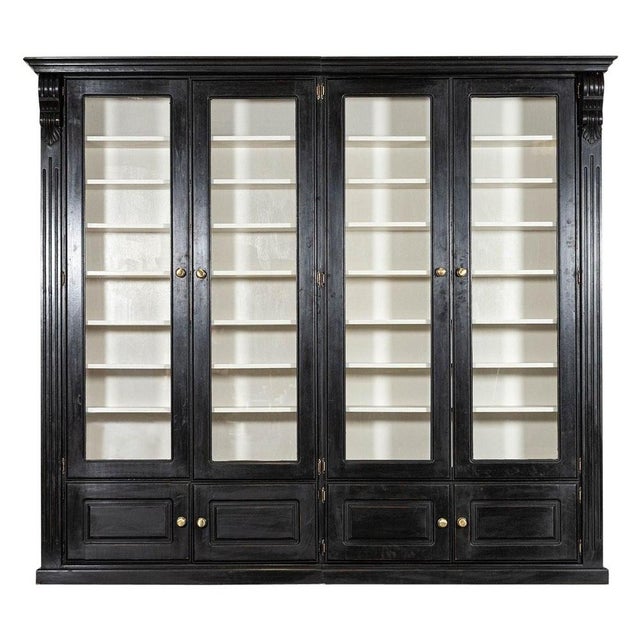 English Ebonised Mahogany Glazed Bookcase, 1940 For Sale - Image 17 of 17