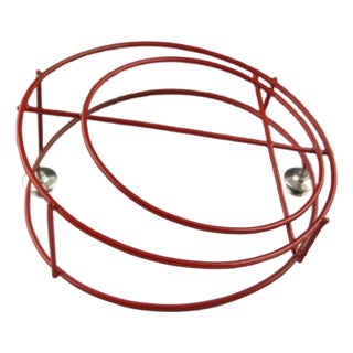 Red Structural Circle Brooch by Donna d'Aquino, Attributed For Sale