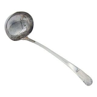 Silver Soup Ladle with Reed-Style Handle For Sale