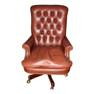 Hickory Chair Executive Tufted Swivel Chair For Sale