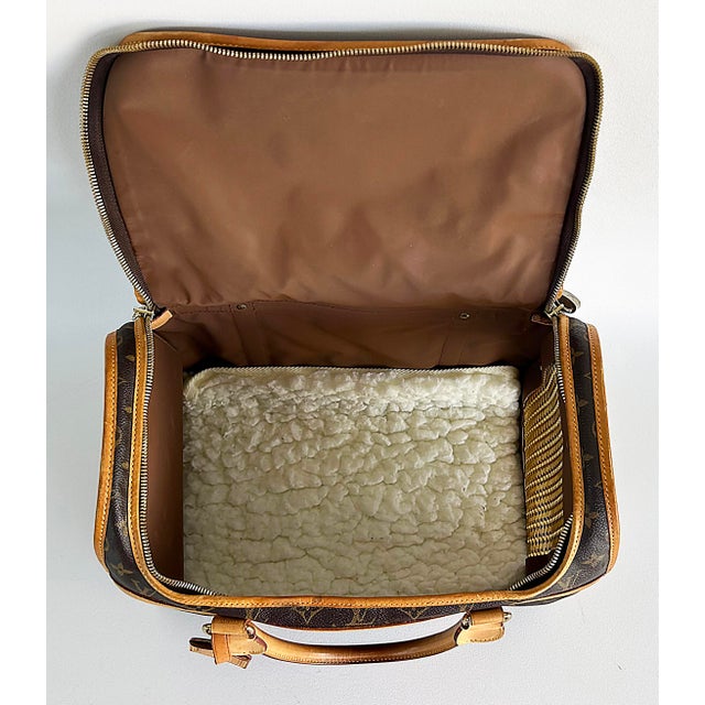 Louis Vuitton Monogrammed Pet Carrier, Canvas, Cowhide, Mesh Window & Lining For Sale - Image 14 of 17