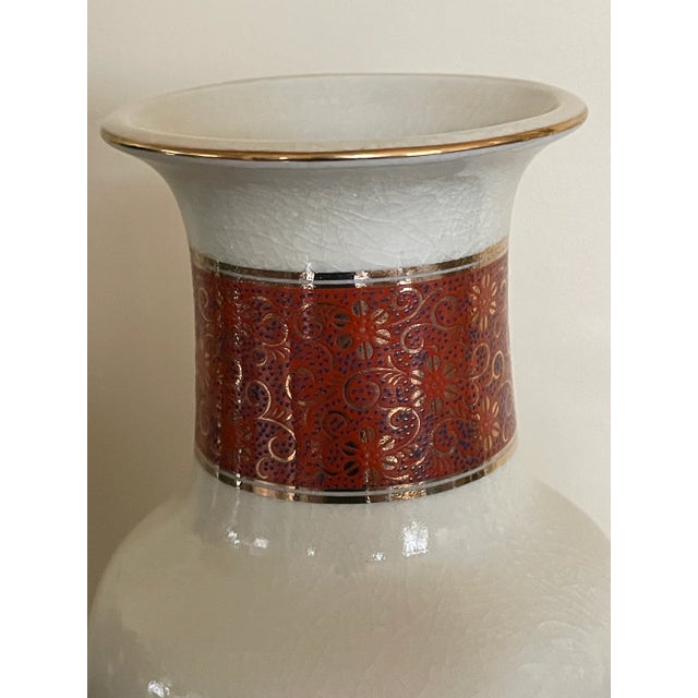 Vintage Late 20th Century Satsuma Vase With Butterflies and Brightly Colored Flowers For Sale - Image 12 of 13